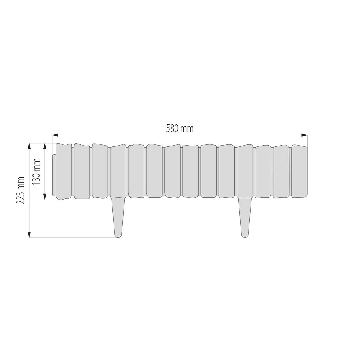 Lawn Edging, Plastic Palisade Wood Effect, 2.32m, Brown for Home and Garden Use