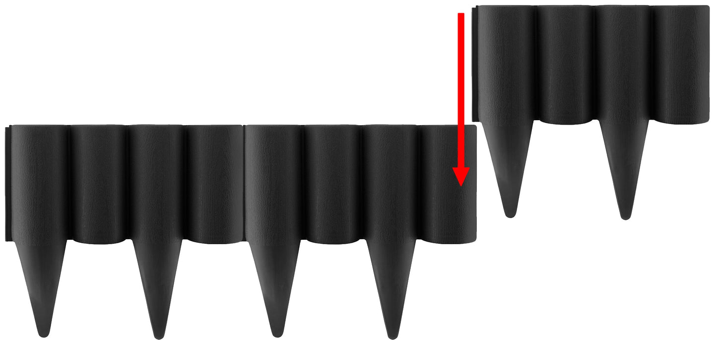 Lawn Edging, Plastic Palisade Wood Effect, 2.5m Box, Black for Landscape Fabric
