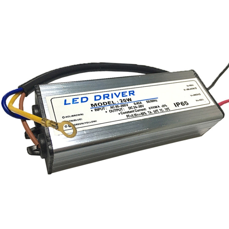 20W LED Driver Adapter AC 85-265V to DC 24-38V IP65 Waterproof, 20W