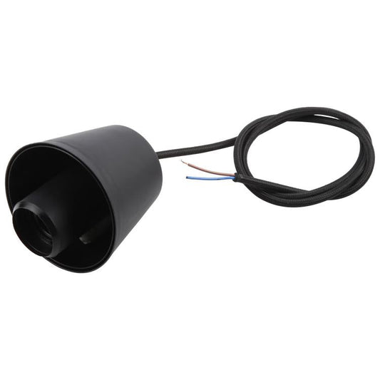 E27 Lamp Holder DIY Ceiling Chandelier Light Bulbs Screw Silicone Base Socket, Cable Length: 1m, E27 Black