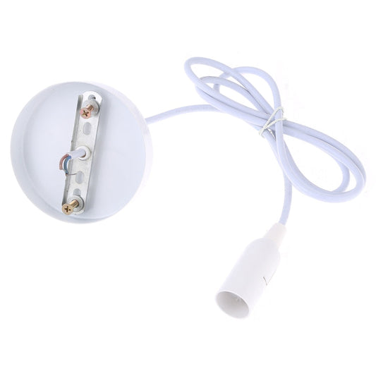 E14 Lamp Holder DIY Ceiling Chandelier Light Bulbs Screw Base Socket, Cable Length: 1m, E14 White