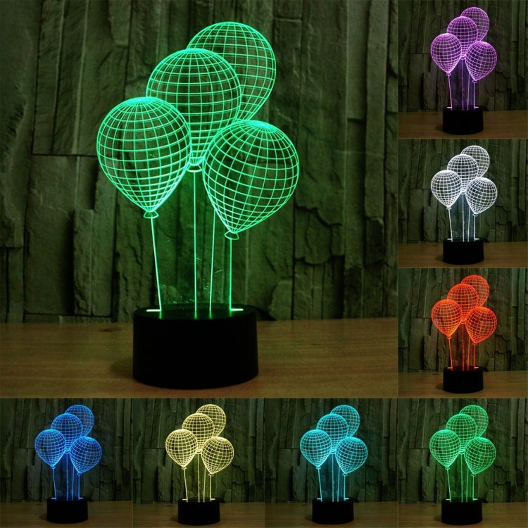 7 Color Discoloration Creative Visual Stereo Lamp Desk Lamp Night Light, Balloon Style