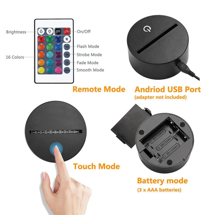 Playing Football Shape 3D Colorful LED Vision Light Table Lamp, USB & Battery Version, USB & Battery Version