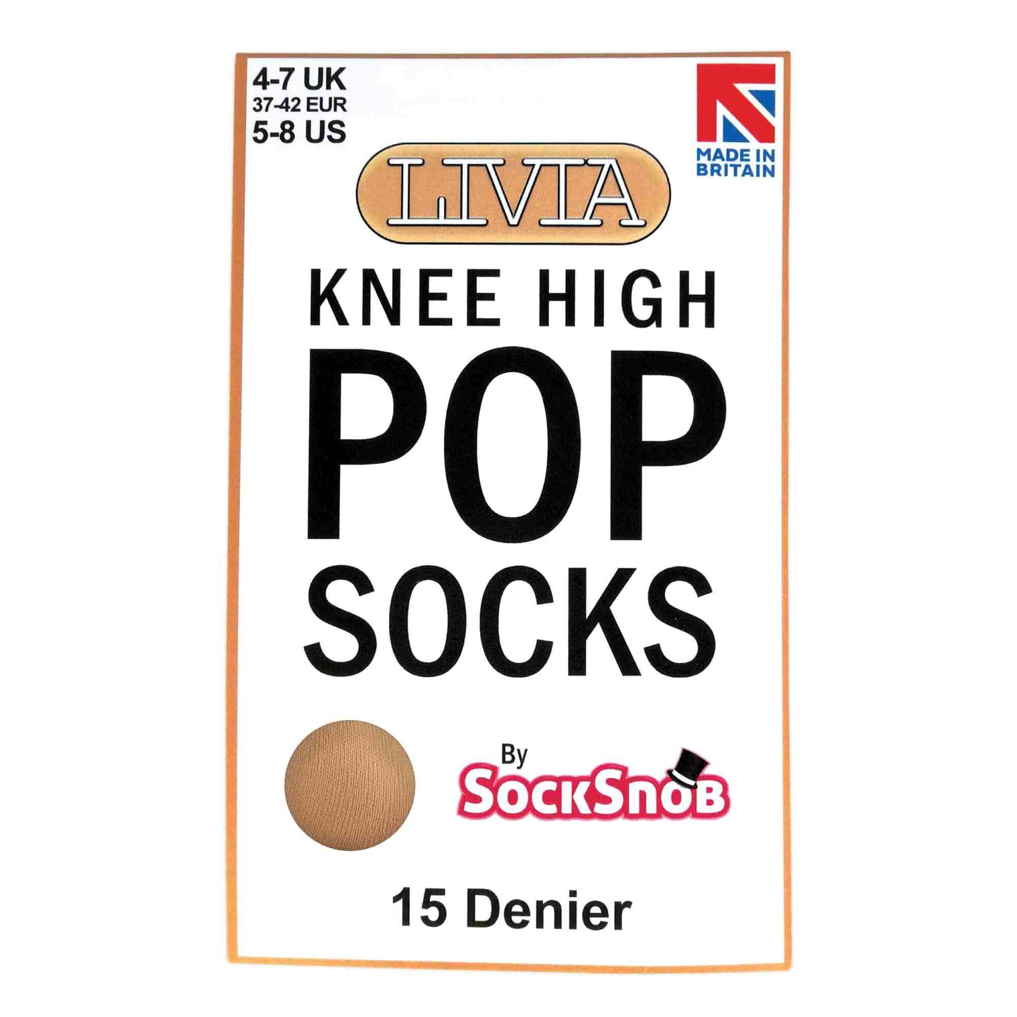 3 Pack Ladies Sheer 15 Denier Nylon Knee High Pop Socks