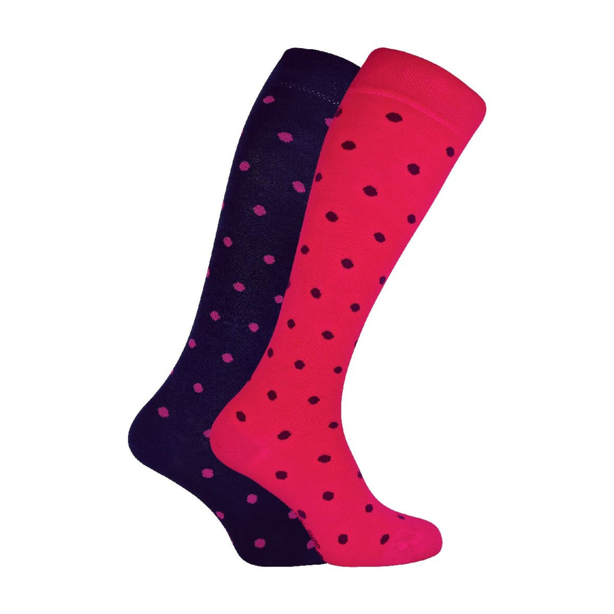 2 Pack Ladies Extra Long Patterned Knee High Bamboo Socks