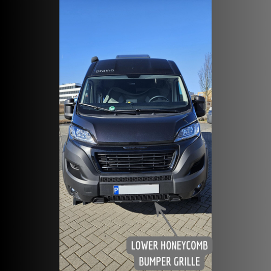 For Peugeot Boxer Lower Bumper Honeycomb Grille Matte Black | Front Lower Grille | Van-X