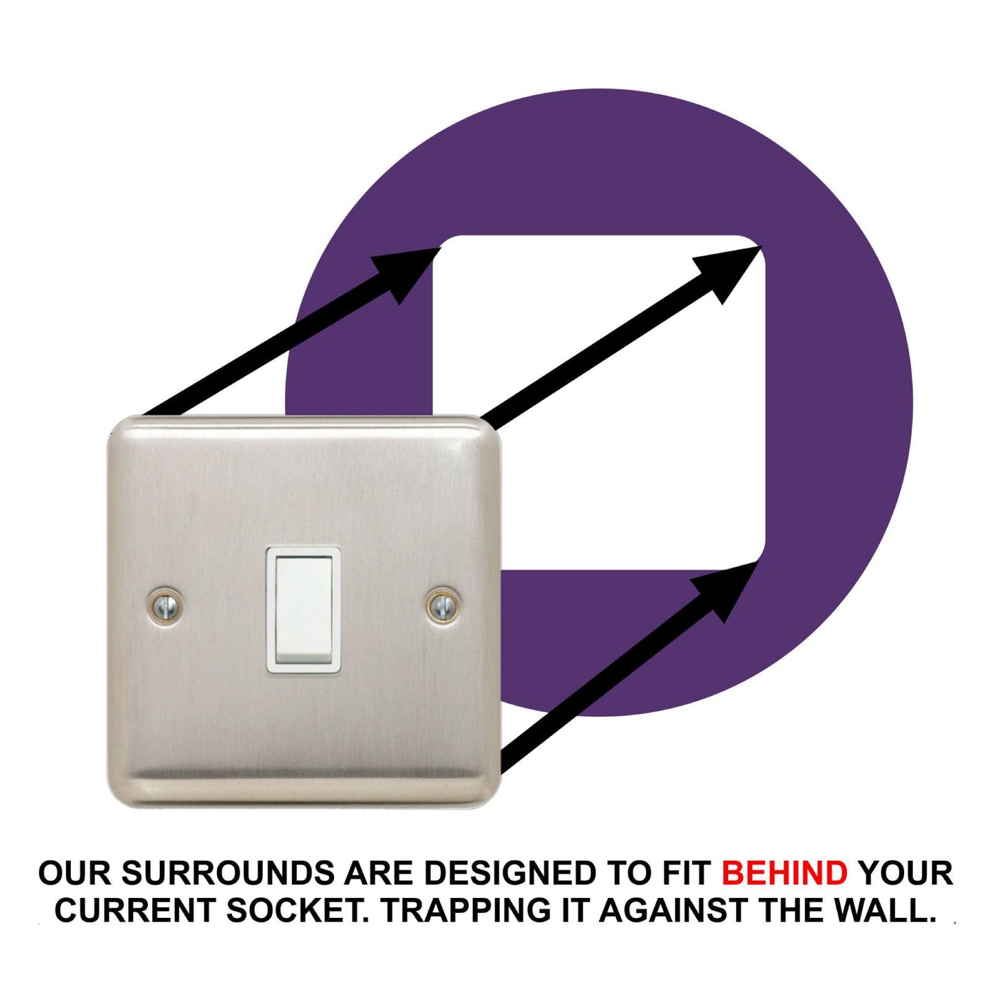 Single Light Switch Surround, round