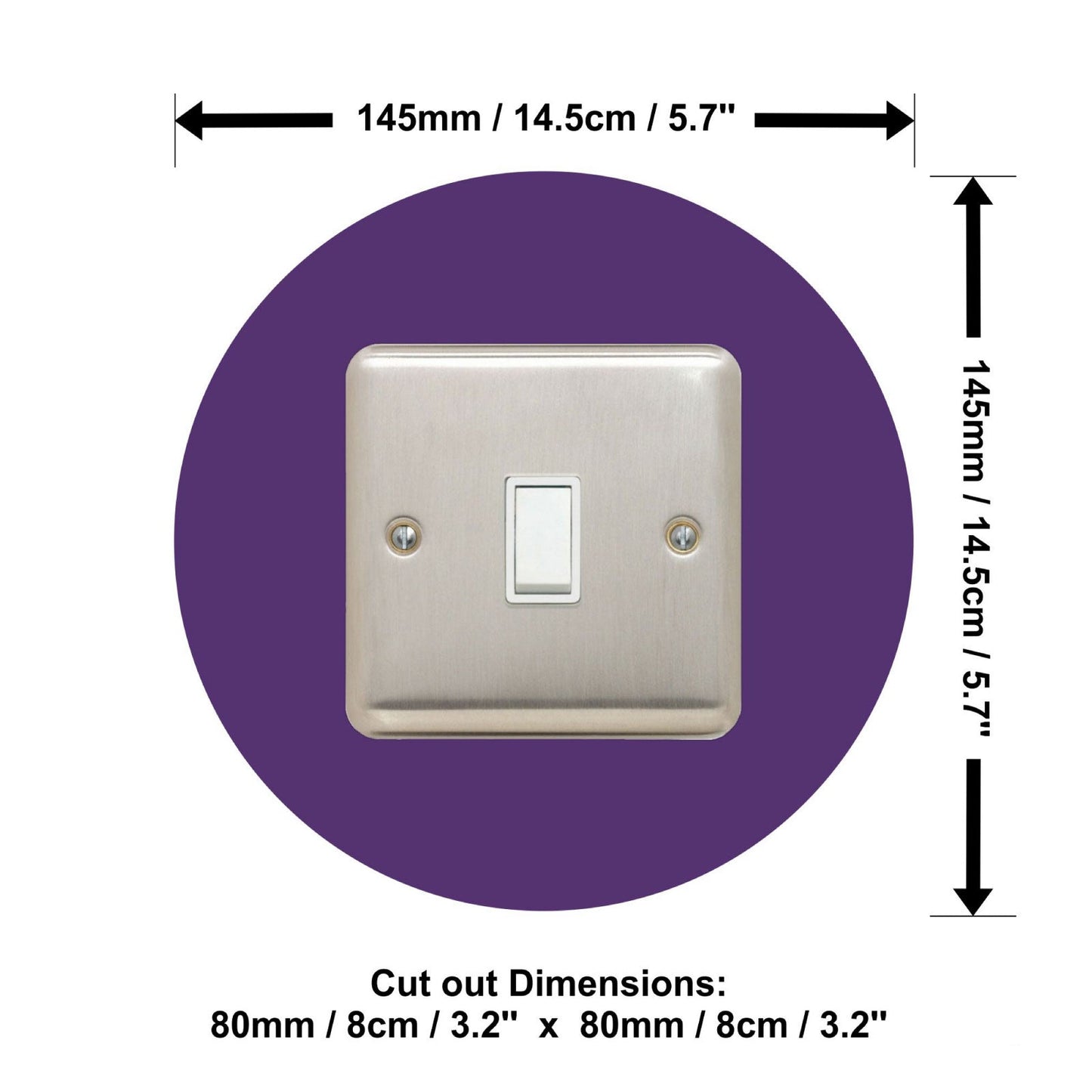 Single Light Switch Surround, round