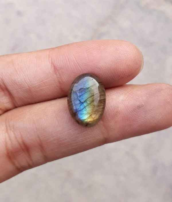 4.8ct Labradorite Cabochon - Spectrolite- Black Moon Stone - 14x10mm
