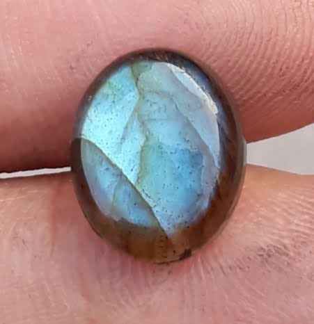 4.1ct Labradorite Cabochon - Spectrolite- Black Moon Stone - 12x10mm