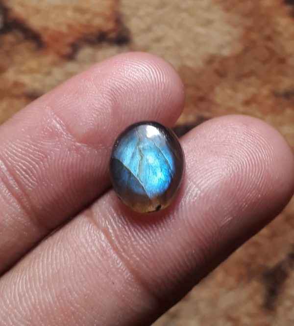 4.1ct Labradorite Cabochon - Spectrolite- Black Moon Stone - 12x10mm