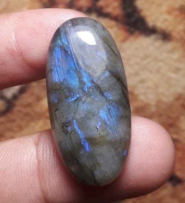 37ct Labradorite Cabochon - Spectrolite- Black Moon Stone - 35 x17mm
