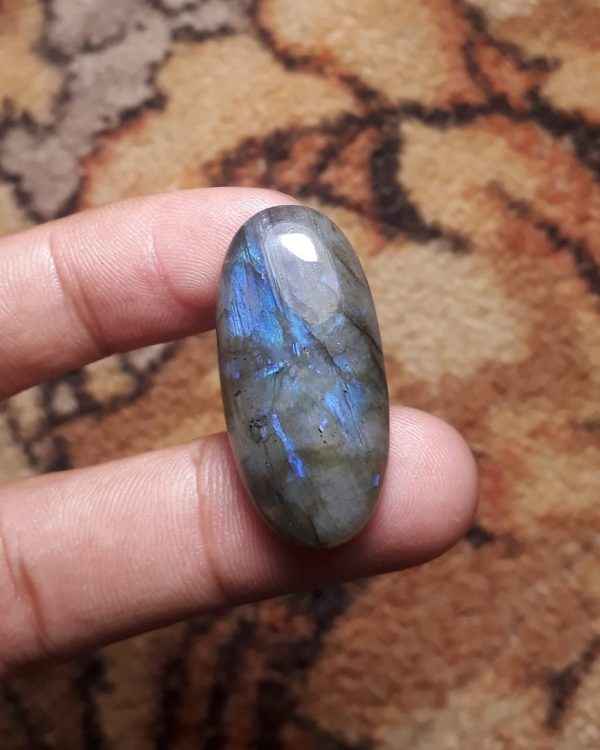 37ct Labradorite Cabochon - Spectrolite- Black Moon Stone - 35 x17mm
