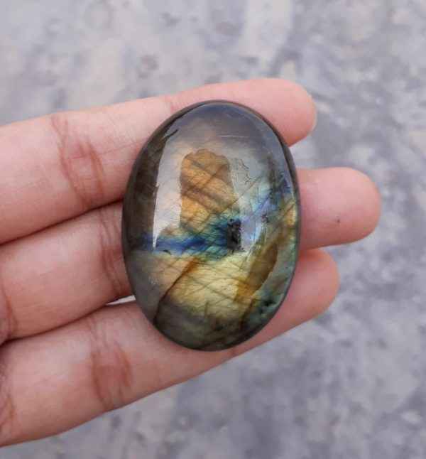 84ct Labradorite Cabochon - Spectrolite- Black Moon Stone - 42x30mm