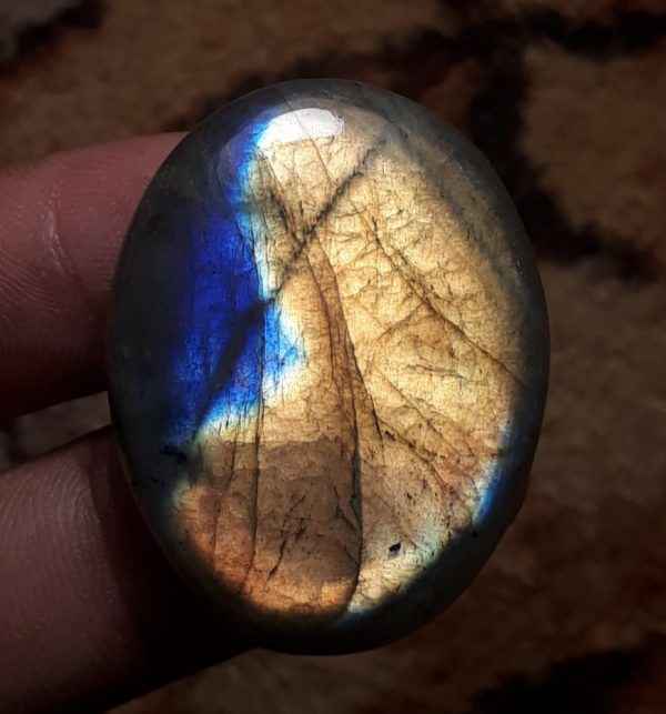 63ct Labradorite Cabochon - Spectrolite- Black Moon Stone - 37x29mm