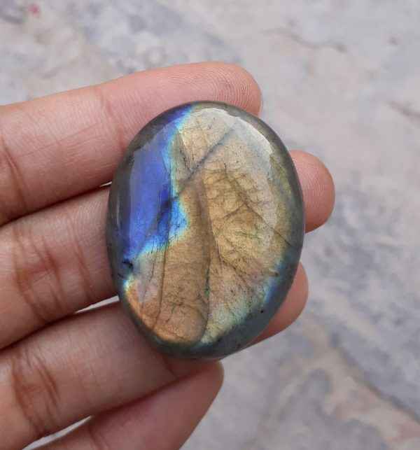 63ct Labradorite Cabochon - Spectrolite- Black Moon Stone - 37x29mm