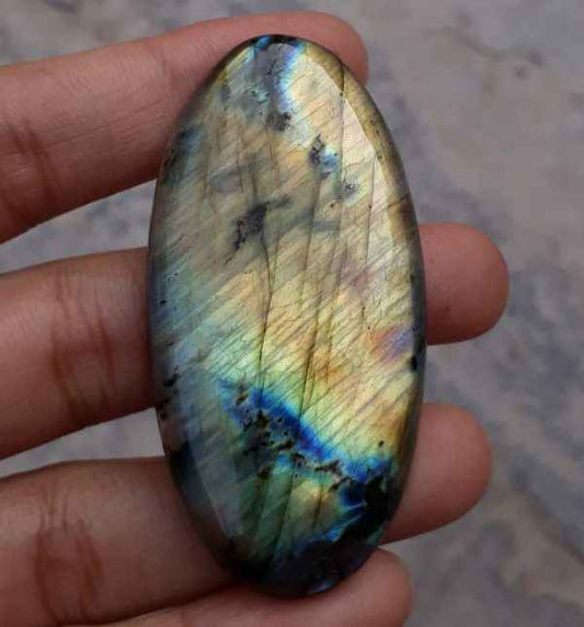 110ct Labradorite Cabochon - Spectrolite- Black Moon Stone - 57x28.5mm