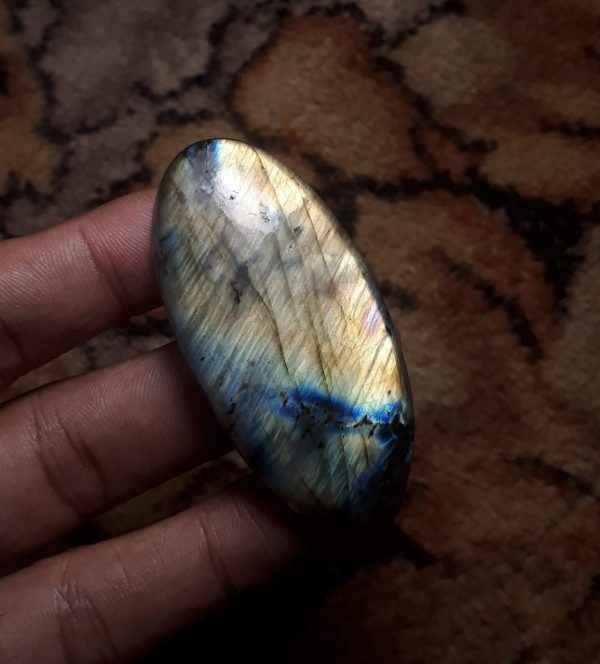 110ct Labradorite Cabochon - Spectrolite- Black Moon Stone - 57x28.5mm