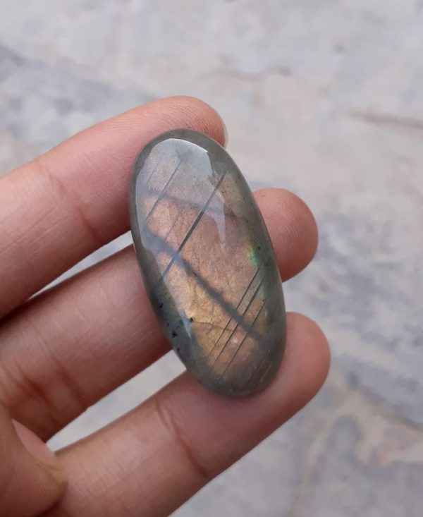 41ct Labradorite Cabochon - Spectrolite- Black Moon Stone - 36x17mm