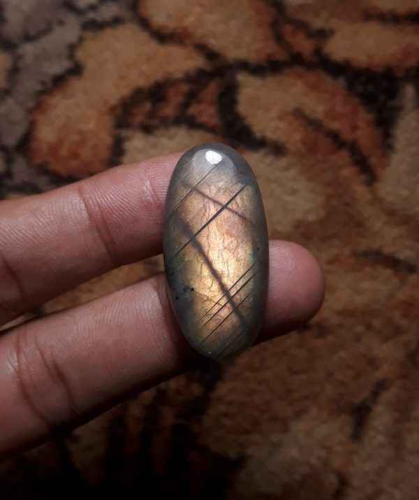 41ct Labradorite Cabochon - Spectrolite- Black Moon Stone - 36x17mm