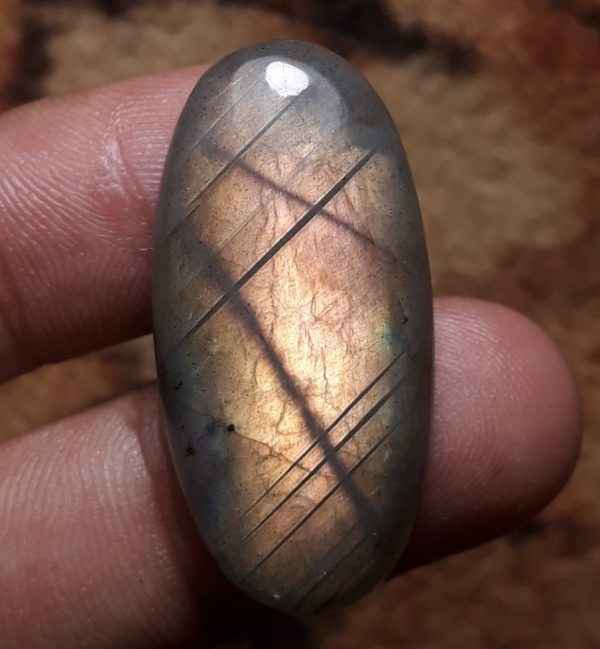 41ct Labradorite Cabochon - Spectrolite- Black Moon Stone - 36x17mm