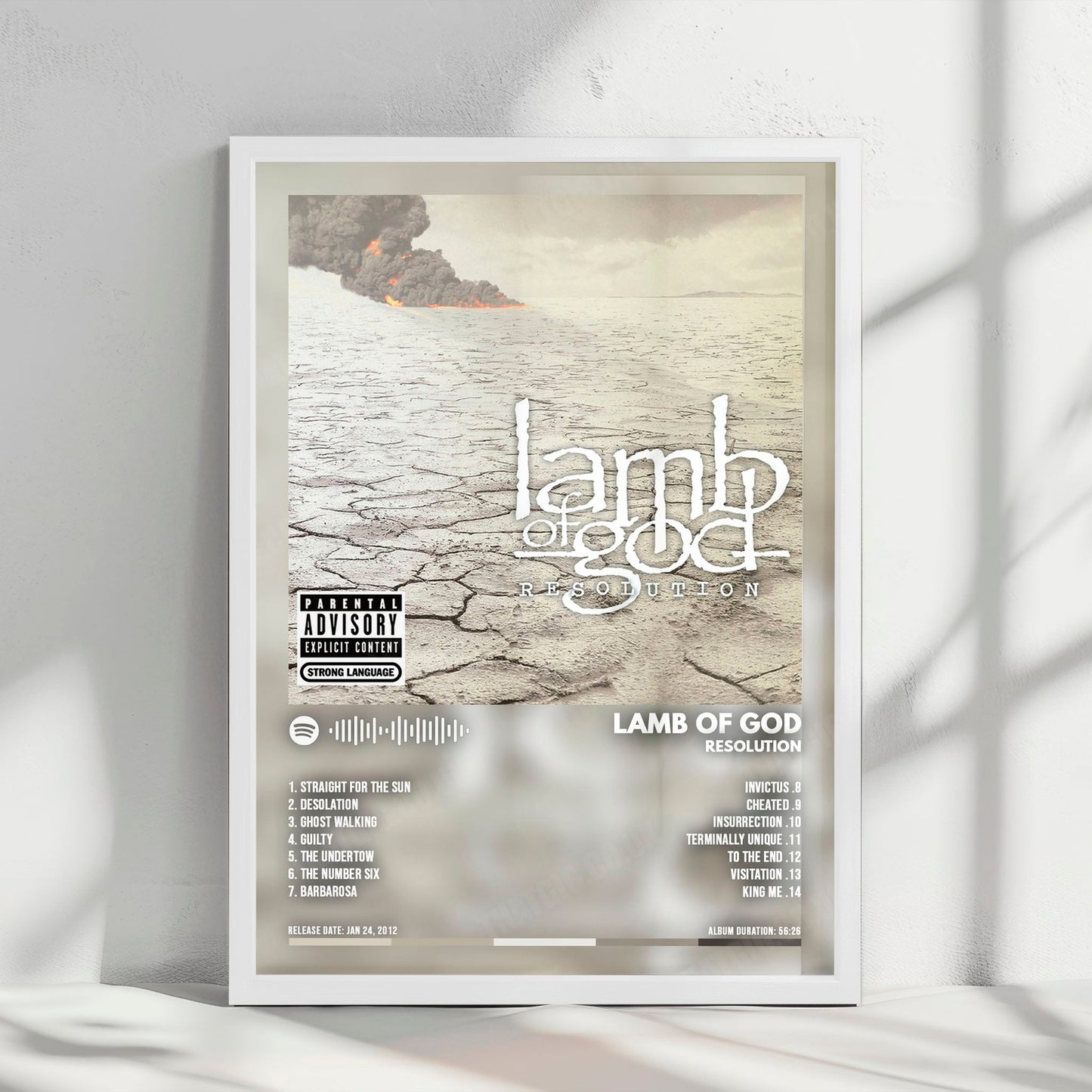 Lamb of God "Resolution  " Album Cover Poster - with Complete Tracklist