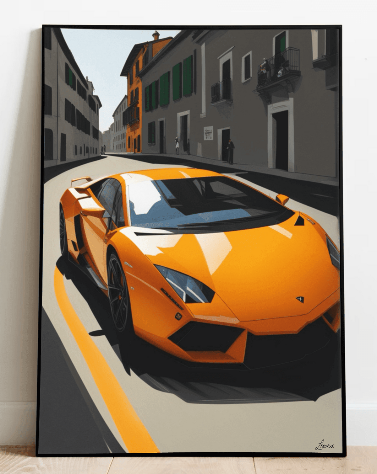 Orange Supercar Art Print