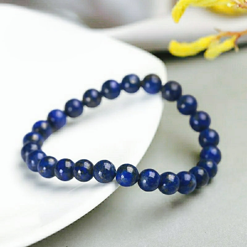 7mm Natural Lapis Lazuli Strech Bracelet from Afghanistan