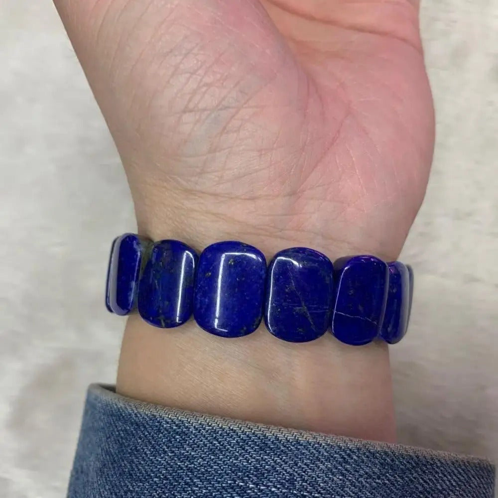 Natural High Quality Lapis lazuli Gemstone Bracelet from Afghanistan