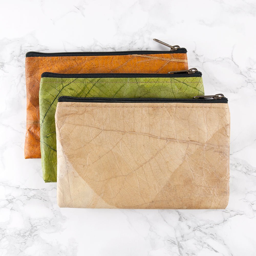 Leaf Leather Clutch Bag - Small
