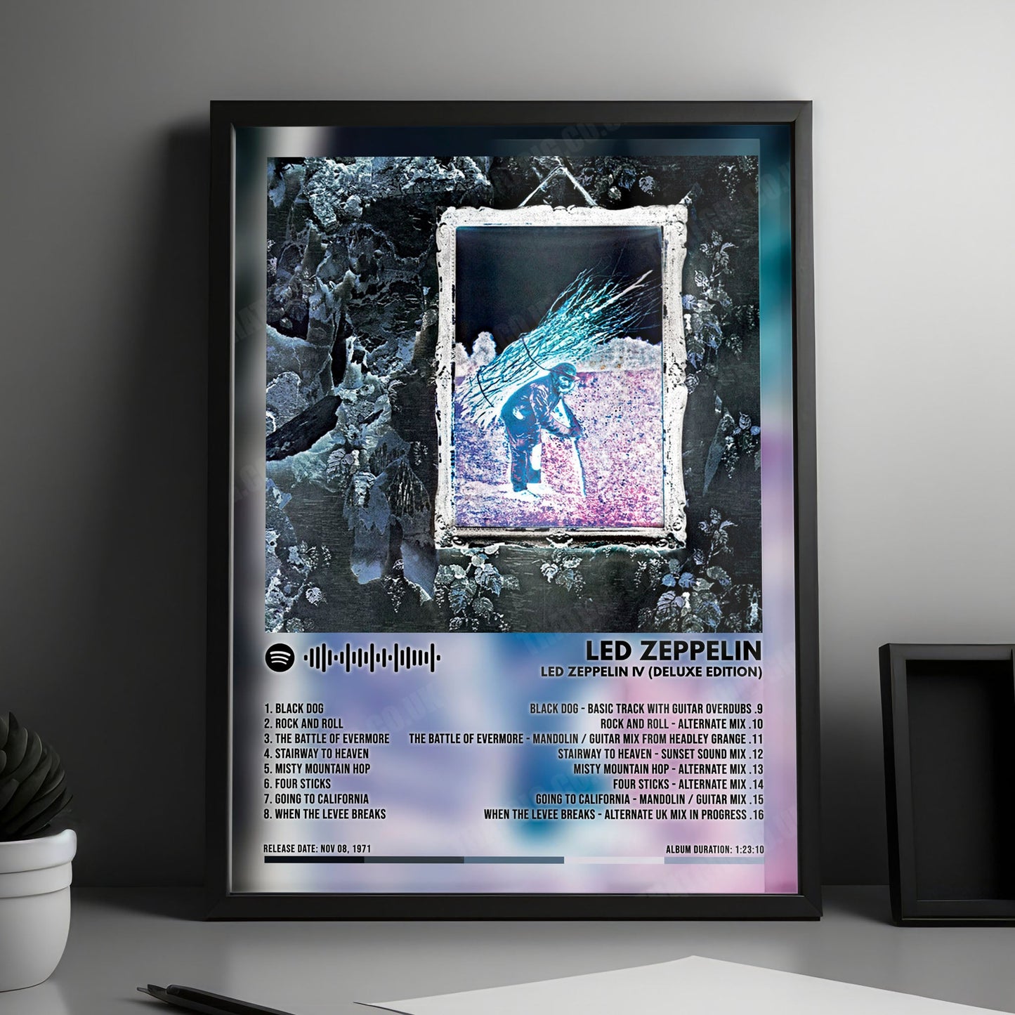 Led Zeppelin "IV" (Deluxe) Album Cover Poster - with Complete Tracklist