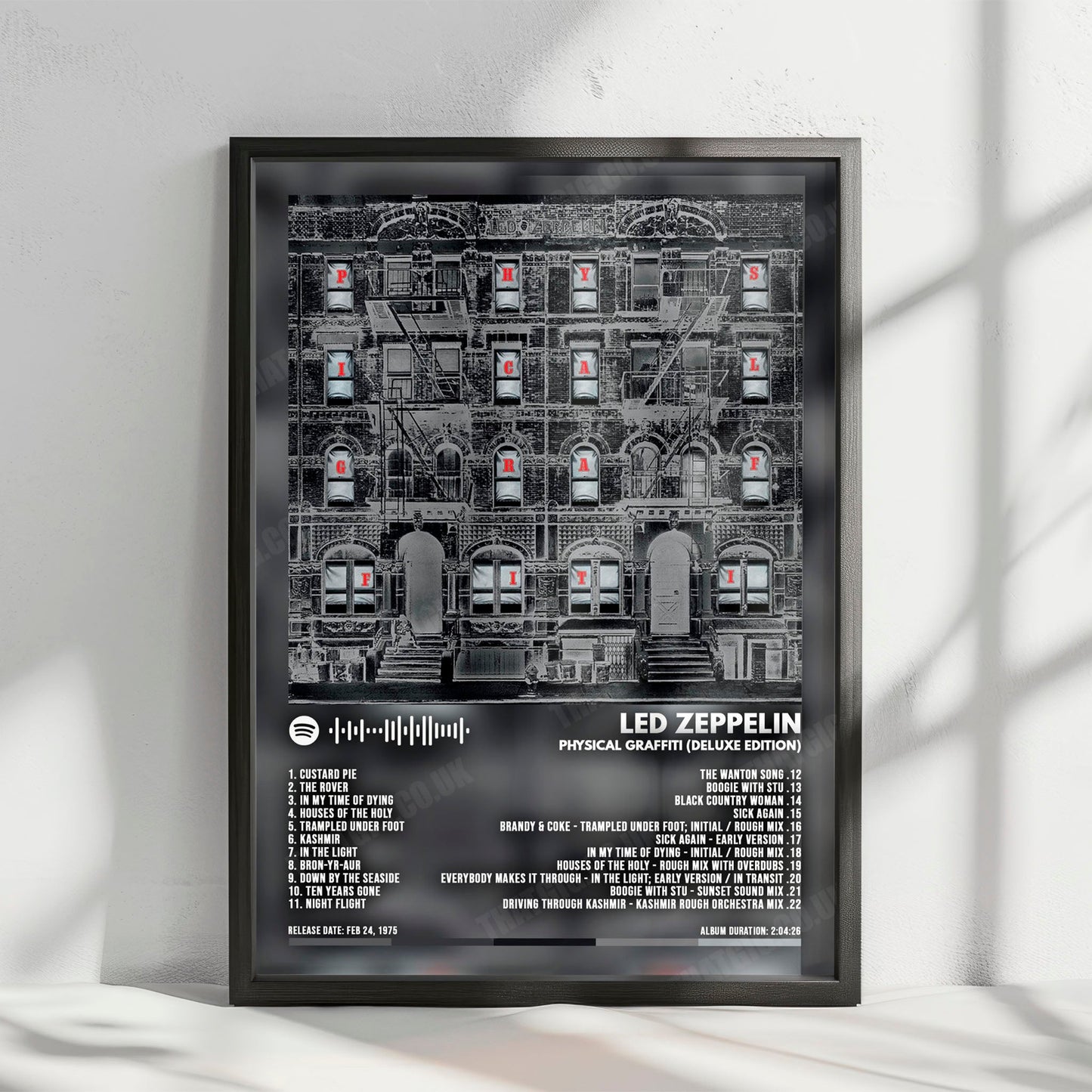 Led Zeppelin "Physical Graffiti" Album Cover Poster - with Complete Tracklist