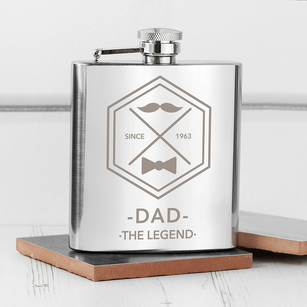 Personalised Legend Dad's Hip Flask
