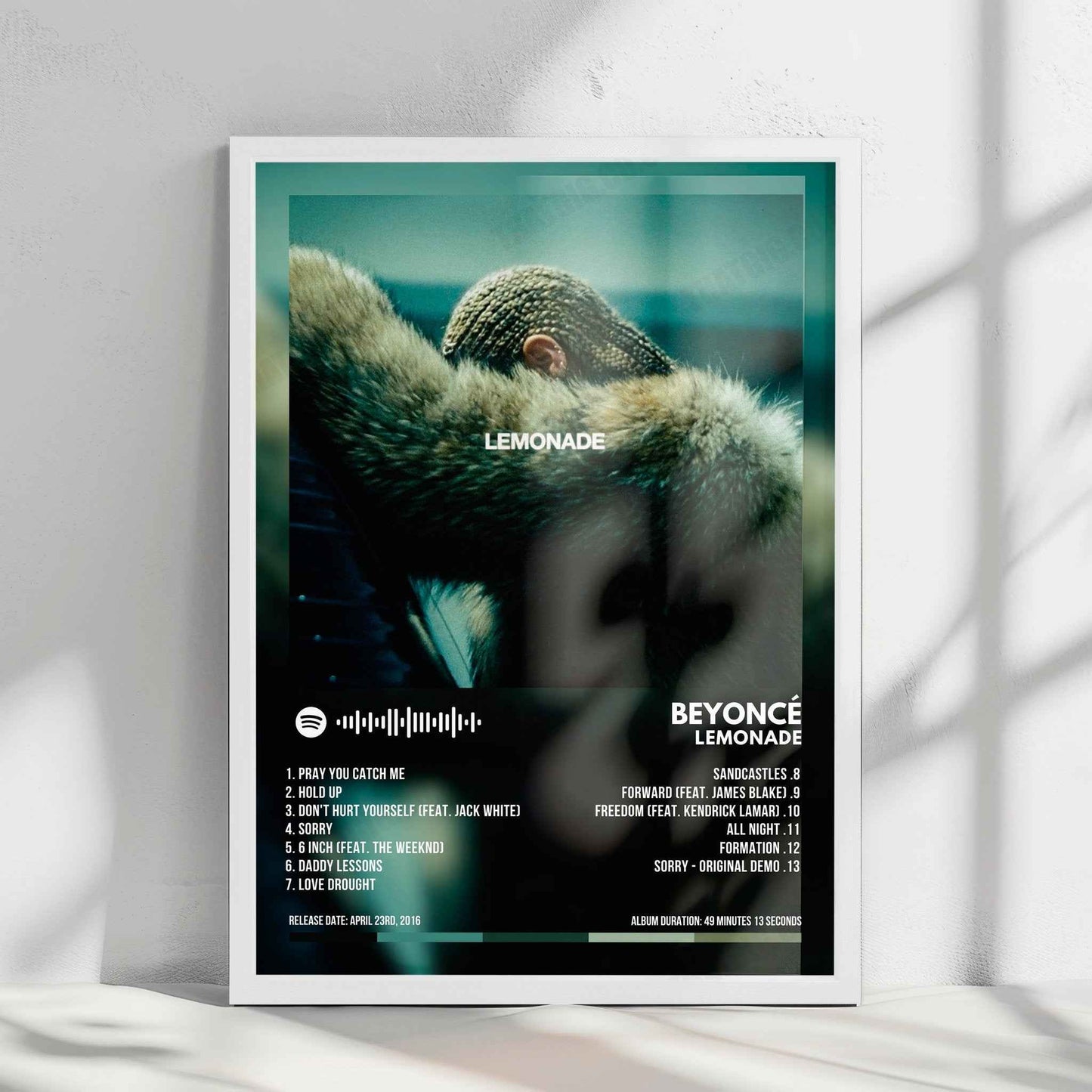 Beyoncé "Lemonade" Album Cover Poster - with Complete Tracklist