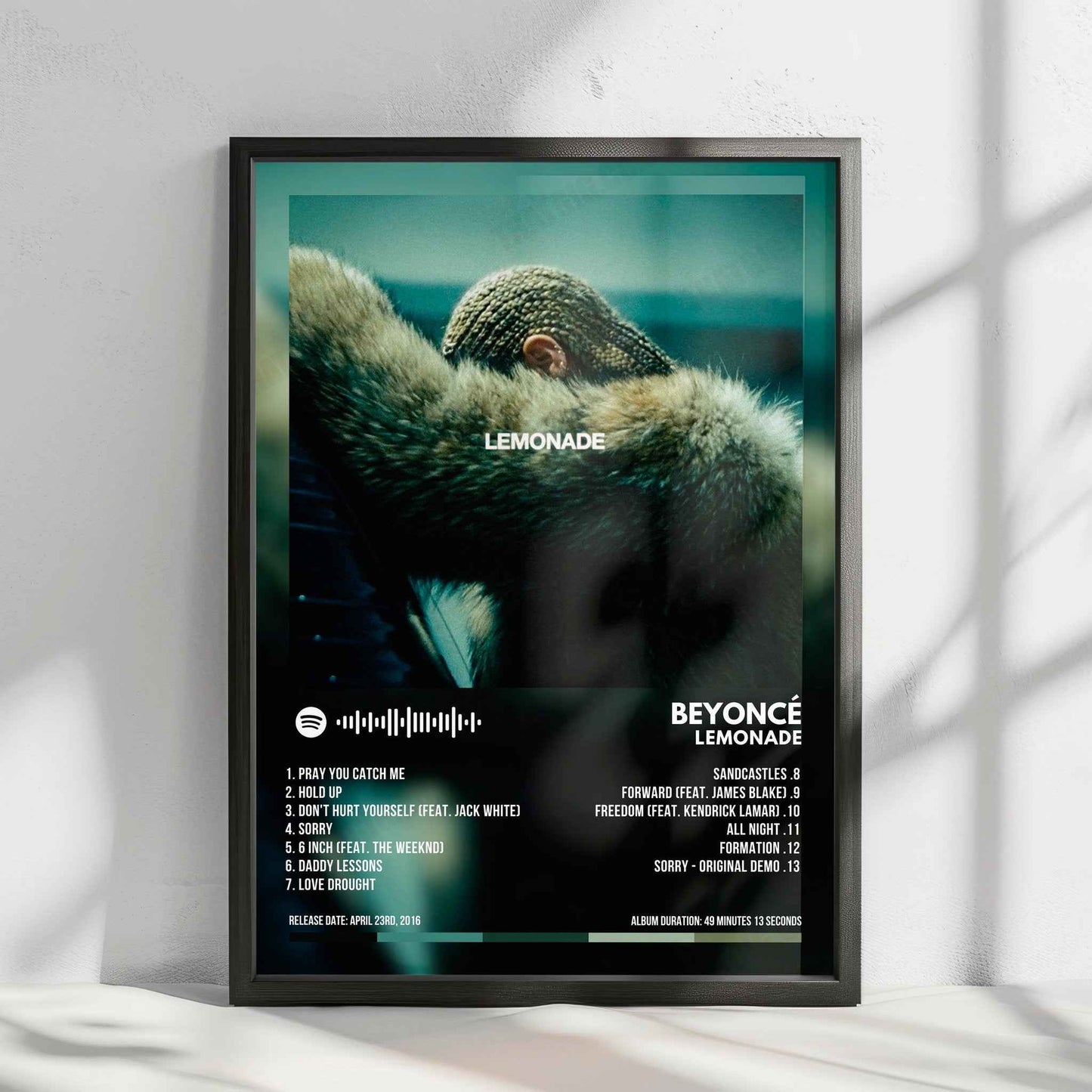 Beyoncé "Lemonade" Album Cover Poster - with Complete Tracklist