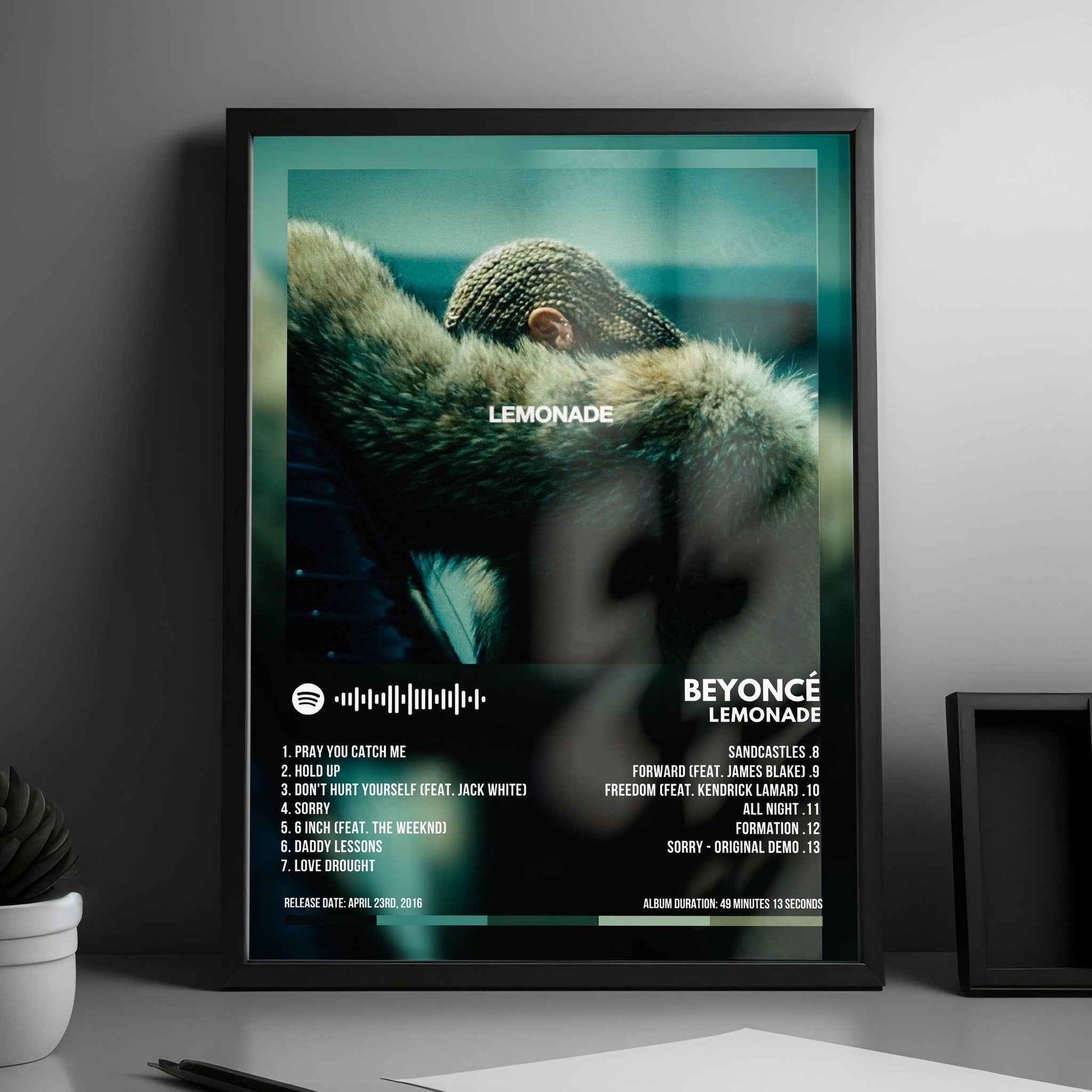 Beyoncé "Lemonade" Album Cover Poster - with Complete Tracklist