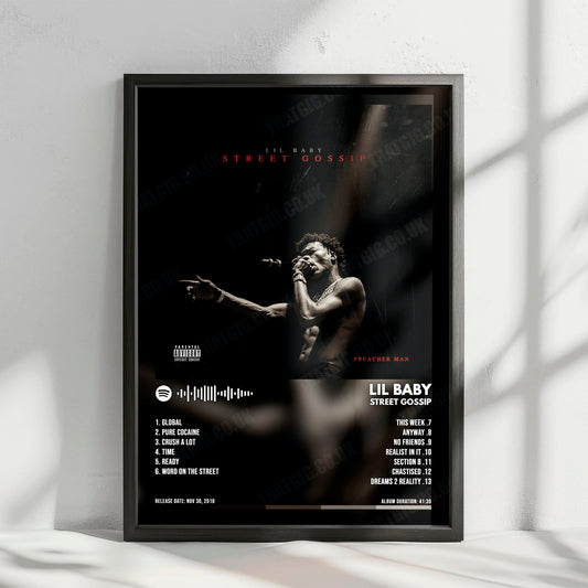 Lil Baby "Street Gossip" Album Cover Poster - with Complete Tracklist