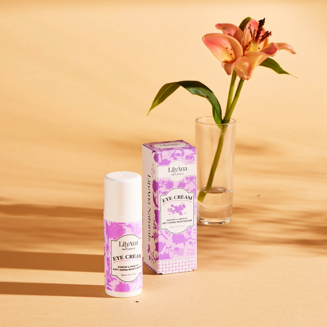 LilyAna Naturals Eye Cream -Rosehip & Hibiscus, Anti-aging Moisturizer