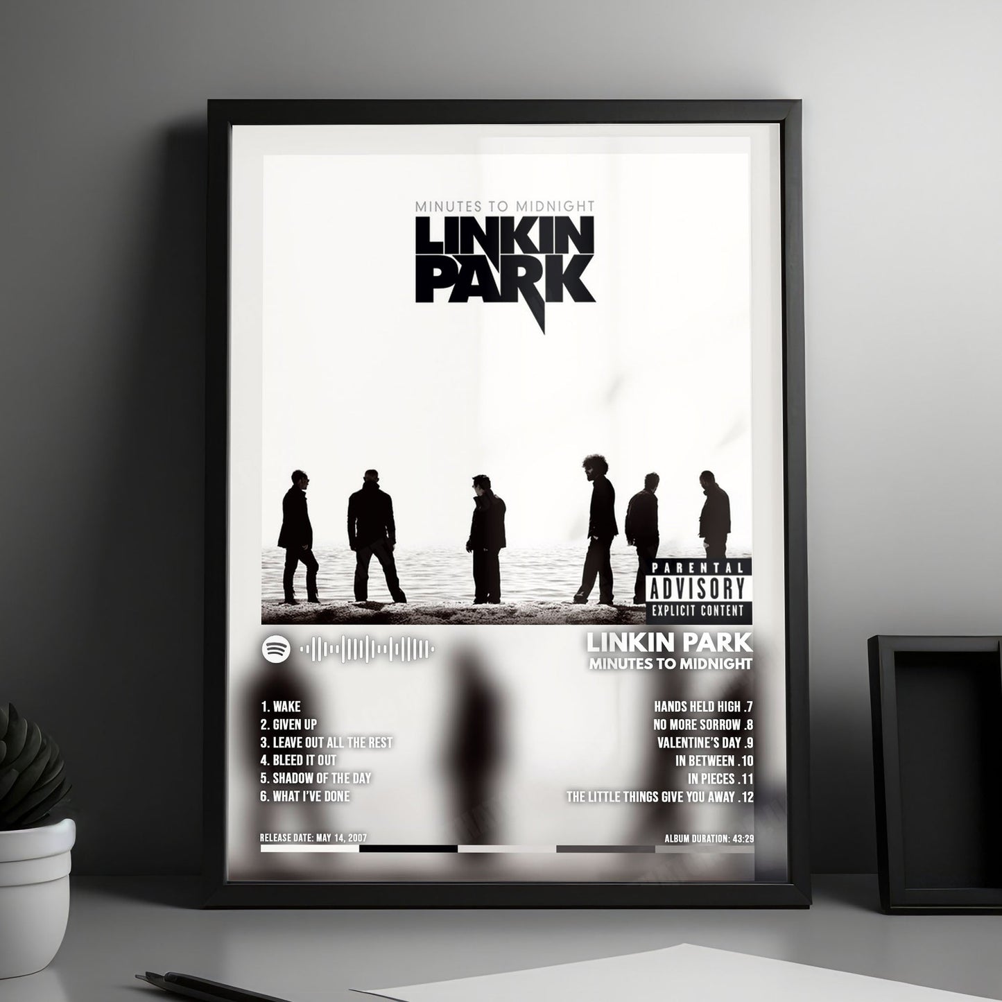 Linkin Park "Minutes to Midnight" Album Cover Poster - with Complete Tracklist