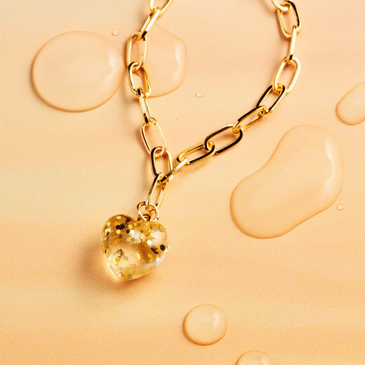 Glitter Puff Heart Bracelet