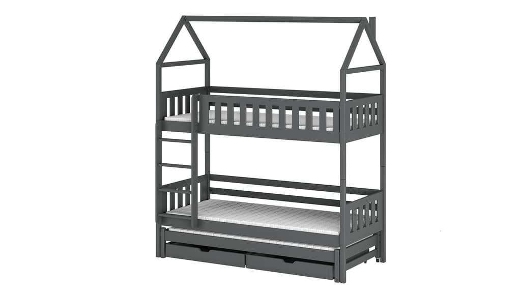 Iga Single (3ft) Solid Pine Bunk Bed with Trundle & Storage