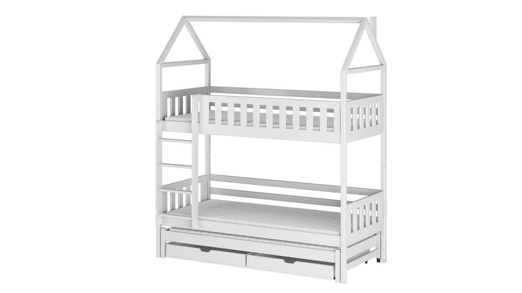 Iga Single (3ft) Solid Pine Bunk Bed with Trundle & Storage