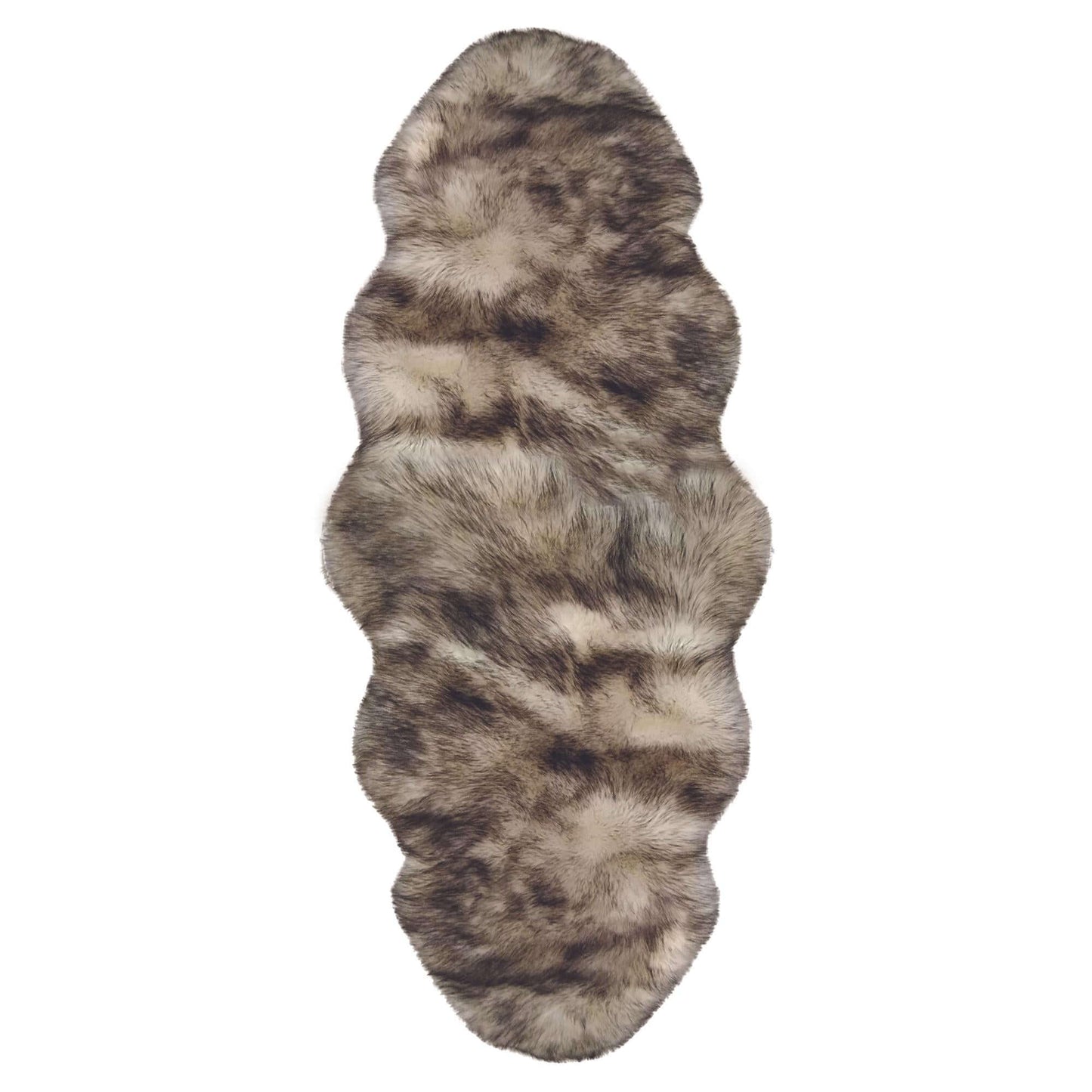 Luxury Grey Brown Faux Fur Rug