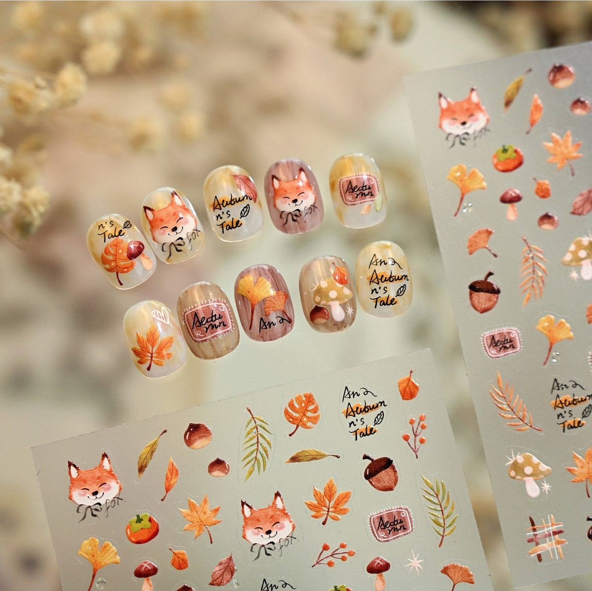 Hello Claws | Autumn Fox Nail Deco Sticker