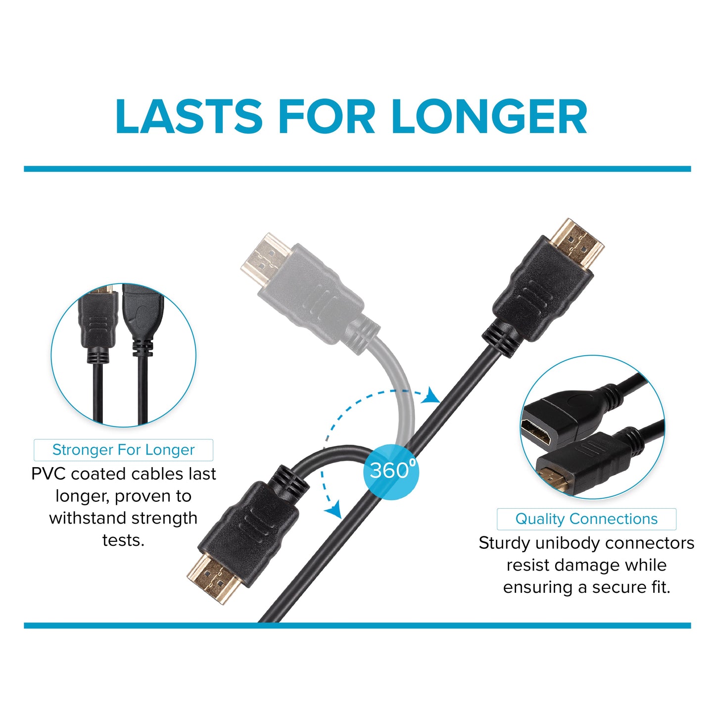 Maplin HDMI Male to HDMI Female 4K Ultra HD Extension Cable - Black