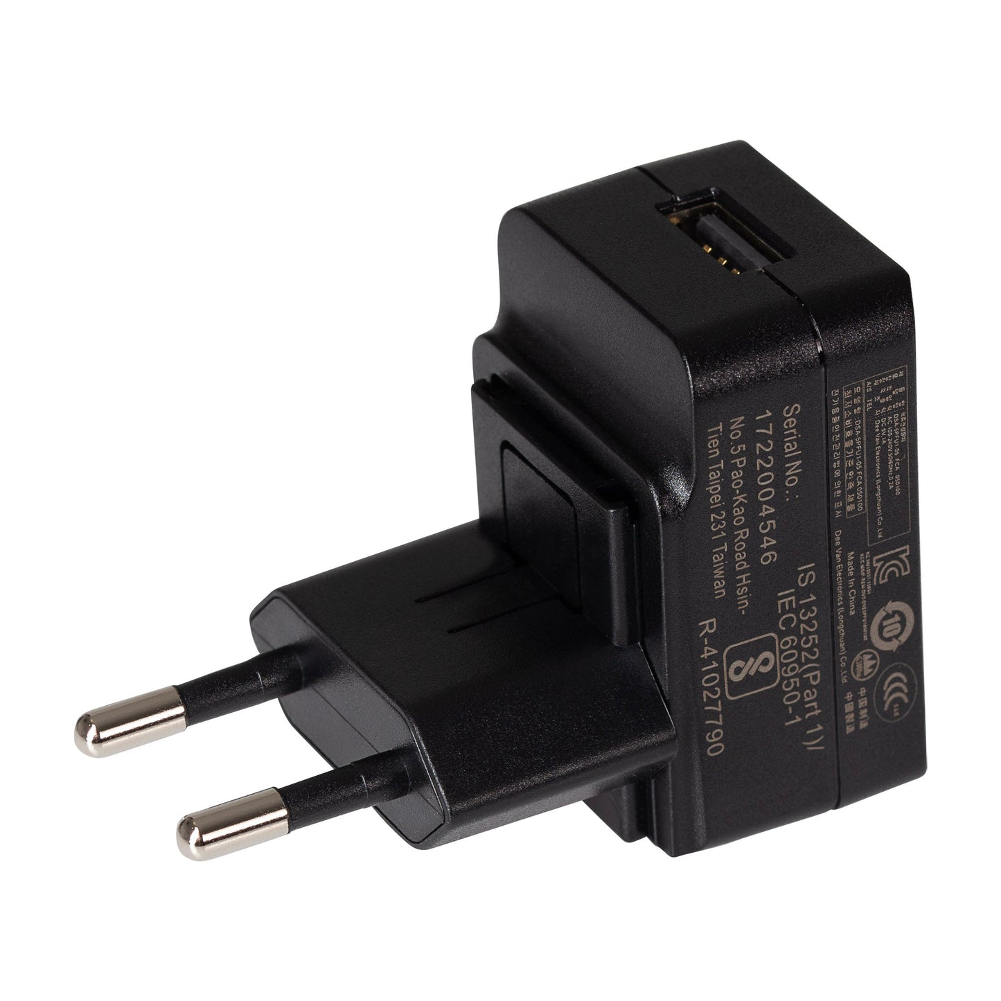 Maplin 1-Port USB-A EU Wall Charger 5V 1 Amp 100-240V Travel Adapter - Black