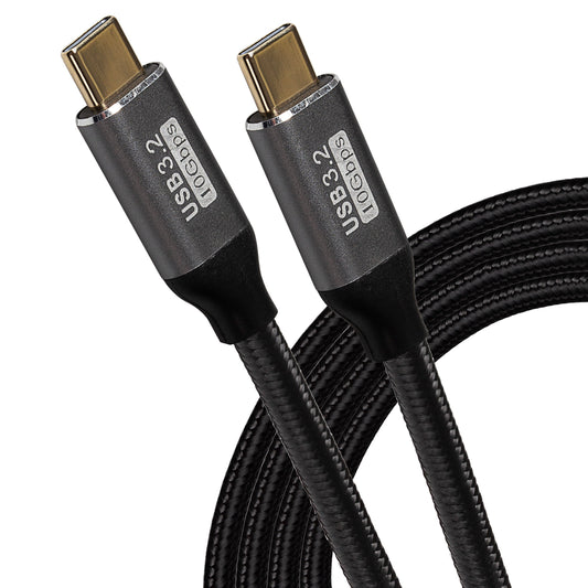 Maplin USB-C to USB-C 3.2 Gen2 100W 10Gbps Super Speed Cable - Black, 1m