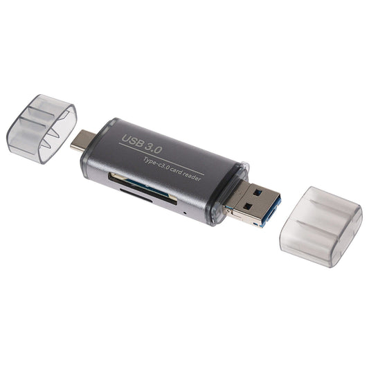 Maplin USB-C & USB-A 3.0 SD Card Reader for SDXC / SDHC / MicroSDXC / MicroSDHC / UHS-I