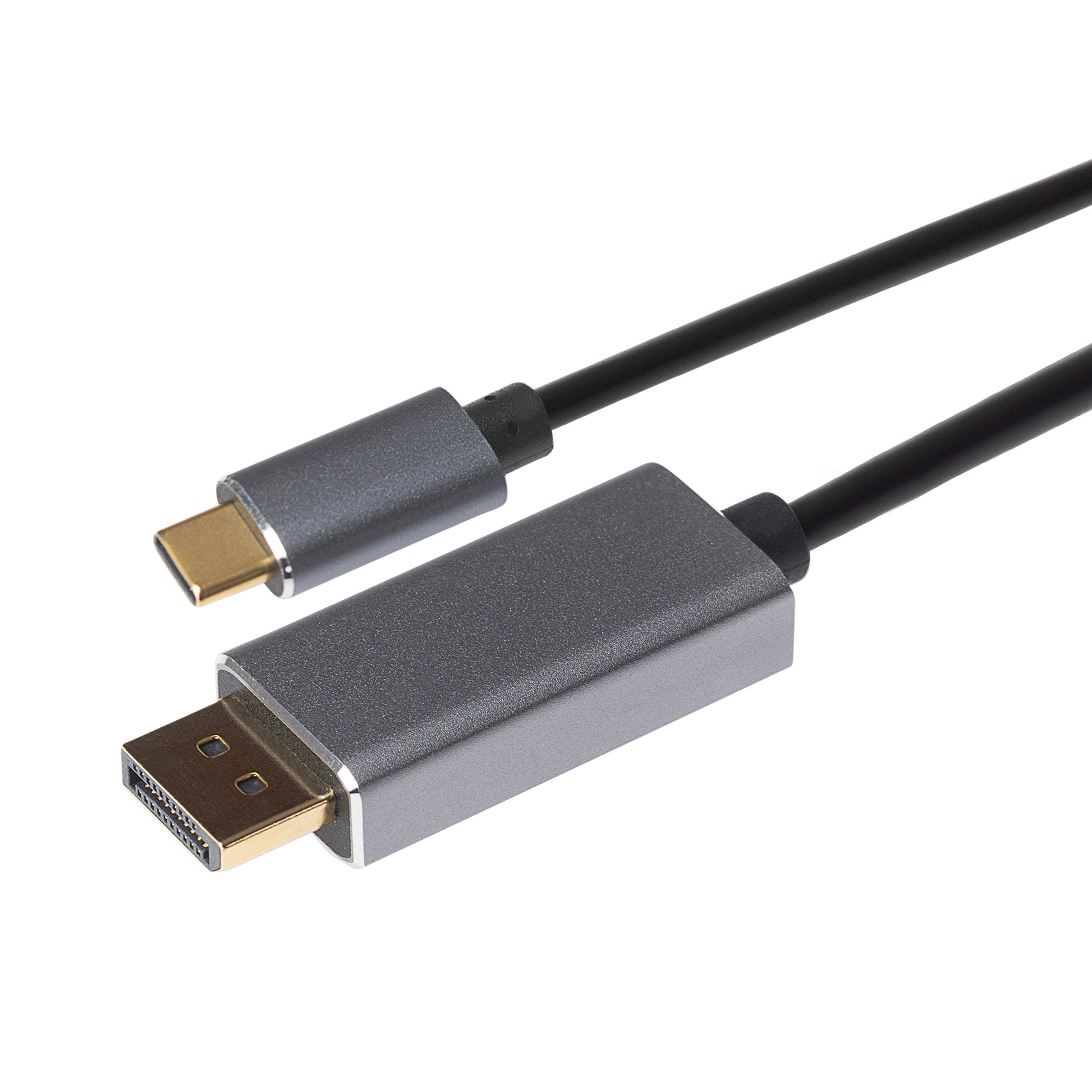Maplin 8K USB-C to DisplayPort V1.4 Cable with Gold Connectors - Black & Silver, 2m