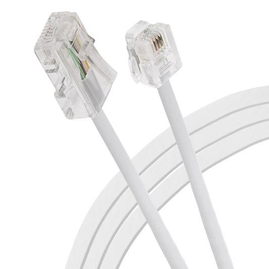 Maplin RJ11 Connector to RJ45 Plug Telephone Lead - White, 1m